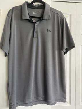 Under Armour Gray Heather Men’s Polo - Short Sleeve Performance